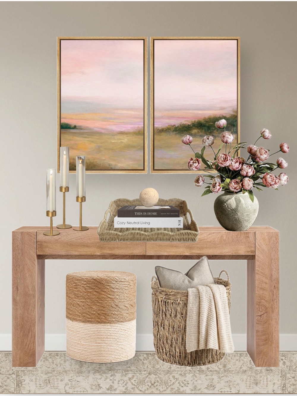 Soft Blush & Gold Entryway